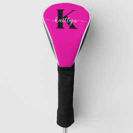 Heet Roze Zwarte Monogram Golfheadcover