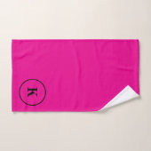 Heet roze zwarte monogram initiaal kleurrijk moder bad handdoek (Handdoek)