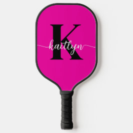 Heet Roze Zwarte Monogram Pickleball Paddle