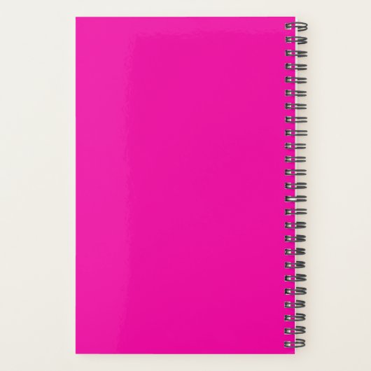 Heet Roze Zwarte Monogram Planner (Achterkant)
