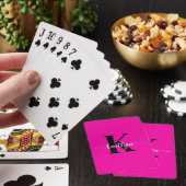 Heet Roze Zwarte Monogram Pokerkaarten (Insitu)