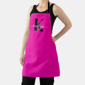 Heet Roze Zwarte Monogram Schort (Insitu)