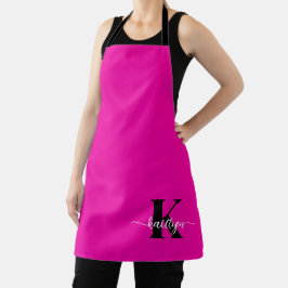 Heet Roze Zwarte Monogram Schort
