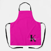 Heet Roze Zwarte Monogram Schort (Voorkant)
