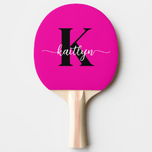 Heet Roze Zwarte Monogram Tafeltennisbatje