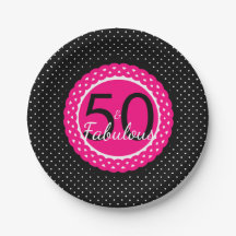 Heet Roze Zwarte Stippen 50 & Fantastisch Verjaard