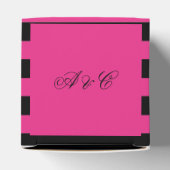 Heet Roze & Zwarte Strepen Party Box Bedankdoosjes (Bovenkant)