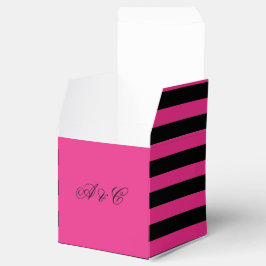 Heet Roze & Zwarte Strepen Party Box Bedankdoosjes