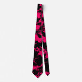 Heet Roze Zwarte Stropdas (Voorkant)