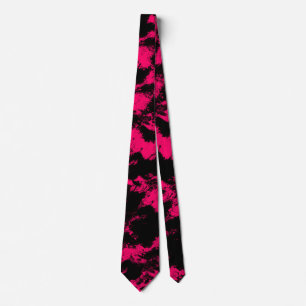 Heet Roze Zwarte Stropdas