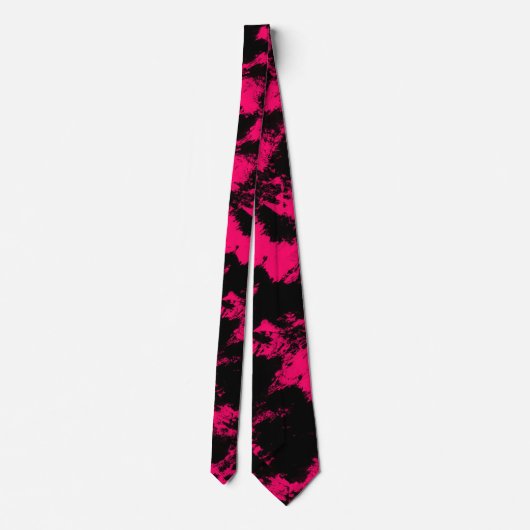Heet Roze Zwarte Stropdas (Achterkant)