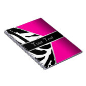 Heet Roze Zwarte Zebra Spiraal Notebook Notitieboek (Rechterzijde)