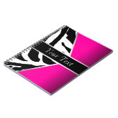 Heet Roze Zwarte Zebra Spiraal Notebook Notitieboek (Linkerzijde)