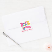 Heet Roze Zwembad Party Vierkante Sticker (Envelop)