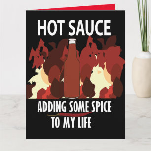 Heet saus ketchup vuur rode chili peper groet kaart