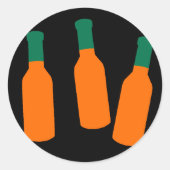 Heet sausflessen ronde sticker (Voorkant)