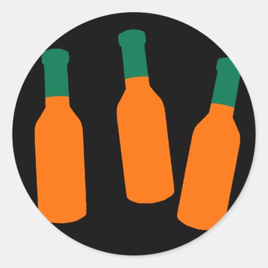 Heet sausflessen ronde sticker (Voorkant)