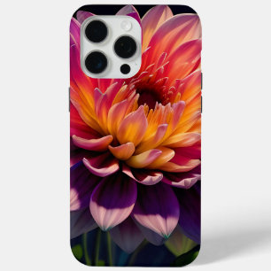 Heet Sinaasappel en Roze Dahlia Flower iPhone 15 Pro Max Hoesje