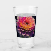 Heet Sinaasappel en Roze Dahlia Flower Glas (Achterkant)