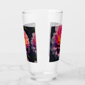 Heet Sinaasappel en Roze Dahlia Flower Glas (Links)