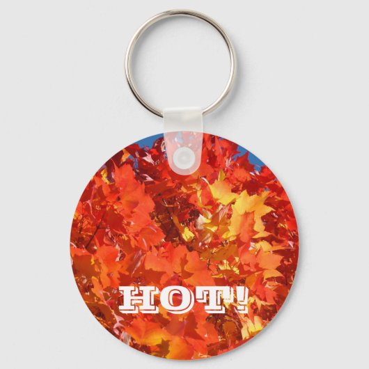 HEET! Sleutelhangers Rood Oranje Geel Herfstblader (Voorkant)