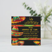 Heet Sombrero | Rood geel groen | Fiesta thema Kaart (Staand voorkant)