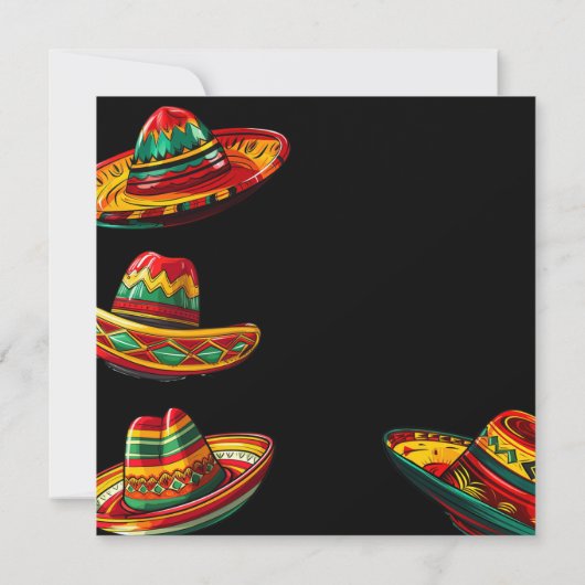 Heet Sombrero | Rood geel groen | Fiesta thema Kaart (Achterkant)