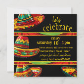 Heet Sombrero | Rood geel groen | Fiesta thema Kaart (Voorkant)