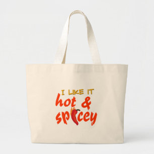 Heet & Spicey zak 2 Grote Tote Bag
