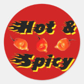 Heet & Spicy /5 Ronde Sticker (Voorkant)