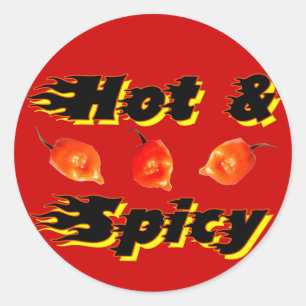 Heet & Spicy /5 Ronde Sticker