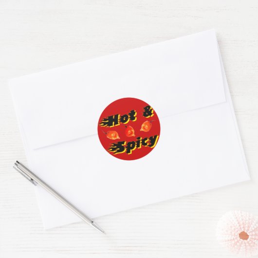 Heet & Spicy /5 Ronde Sticker (Envelop)