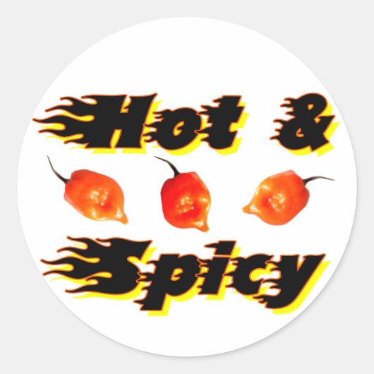 Heet & Spicy /5 Ronde Sticker (Voorkant)