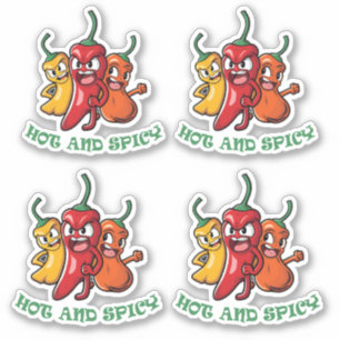 Heet Spicy Chili Peppers Sticker