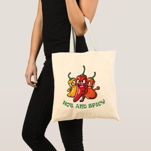 Heet Spicy Chili Peppers Tote Bag (Voorkant (product))