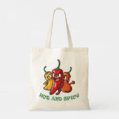 Heet Spicy Chili Peppers Tote Bag (Achterkant)