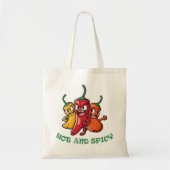 Heet Spicy Chili Peppers Tote Bag (Voorkant)