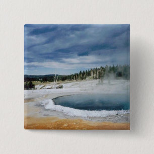 Heet Springs-geelsteen Vierkante Button 5,1 Cm