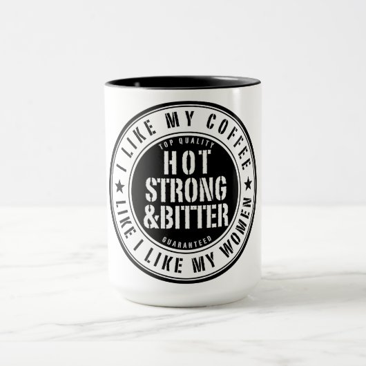 Heet Sterk & Bitter Vrouwen Koffie Mok (Midden)