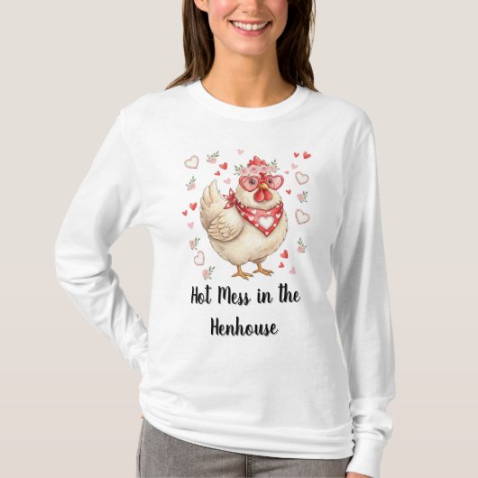 Heet Strop in de Kippenren Valentijn Kip T-shirt (Voorkant)