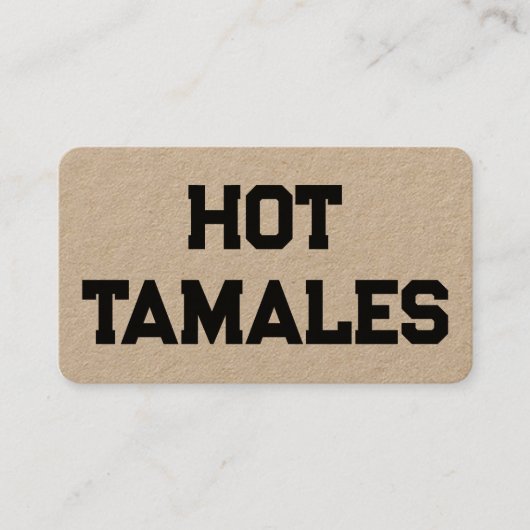 Heet Tamales Kraft Visitekaartje (Voorkant)