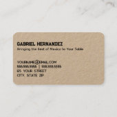 Heet Tamales Kraft Visitekaartje (Achterkant)