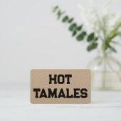 Heet Tamales Kraft Visitekaartje (Staand voorkant)