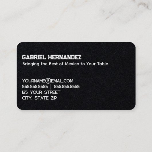 Heet Tamales Premium Visitekaartje (Achterkant)