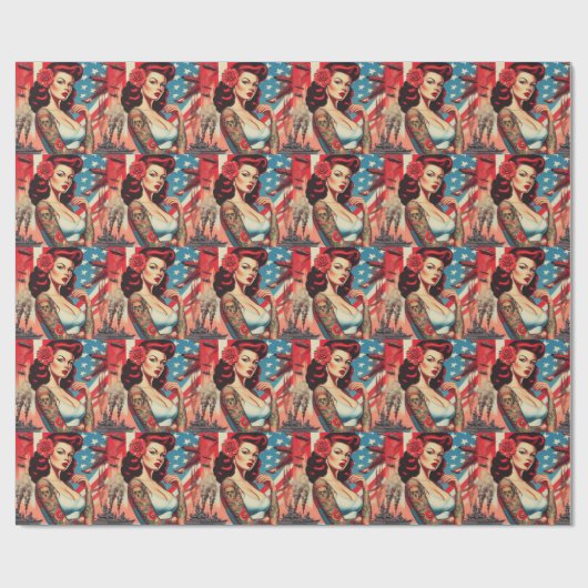 Heet  Tattoo Pin-up Cadeaupapier (Vlak)