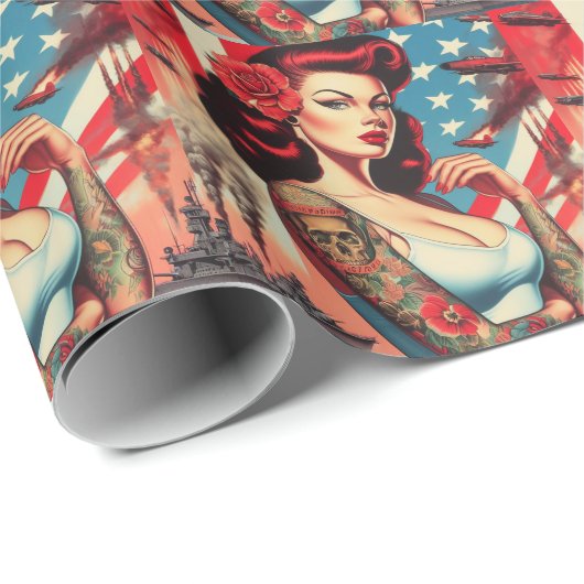 Heet  Tattoo Pin-up Cadeaupapier (Rol Hoek)