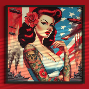 Heet  Tattoo Pin-up Poster