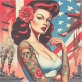Heet Tattoo Pin-up Sticker (Voorkant)