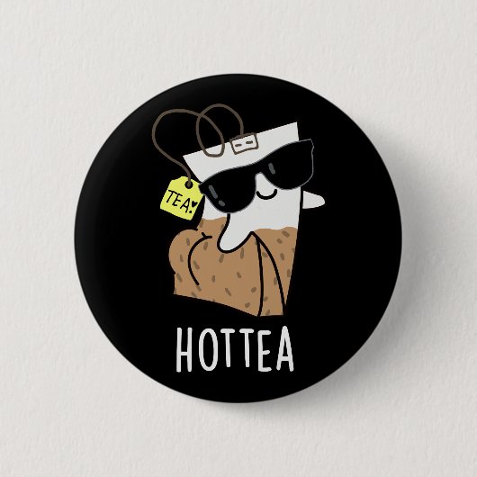 Heet thee Funny Heet Thee Pun Donkere Achtergrond Ronde Button 5,7 Cm (Voorkant)