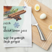 Heet Toddy Recept Kerstmis recept ontwerp Theedoek (Quarter Fold)